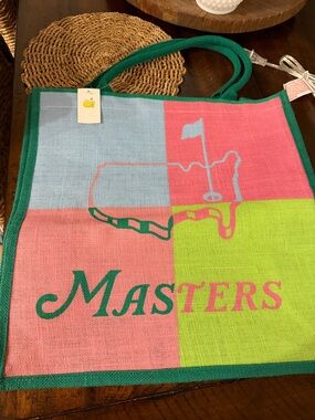 Masters Colorblock Tote in Coral, Mint, Lime with Green Trim